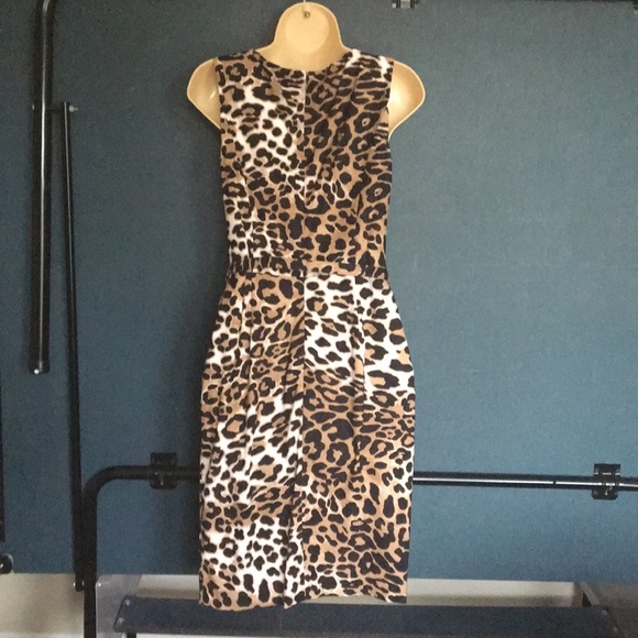 Cache sz 2 Animal print belted  dress - Picture 3 of 4